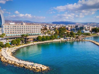Crowne-Plaza-Limassol-Hotel-Cyprus-Beach-Aerial-Shot